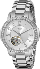 Fossil Architect Automatic Silver Dial Silver Steel Strap Watch for Women - ME3057 Watches Fossil   