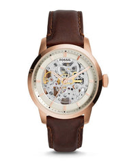 Fossil Townsman Automatic Skeleton White Dial Brown Leather Strap Watch for Men - ME3078 Watches Fossil   