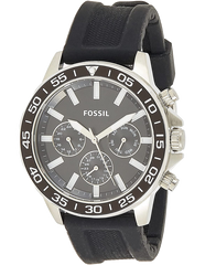 Fossil Bannon Multifunction Black Dial Black Silicone Strap Watch for Men - BQ2494 Watches Fossil   