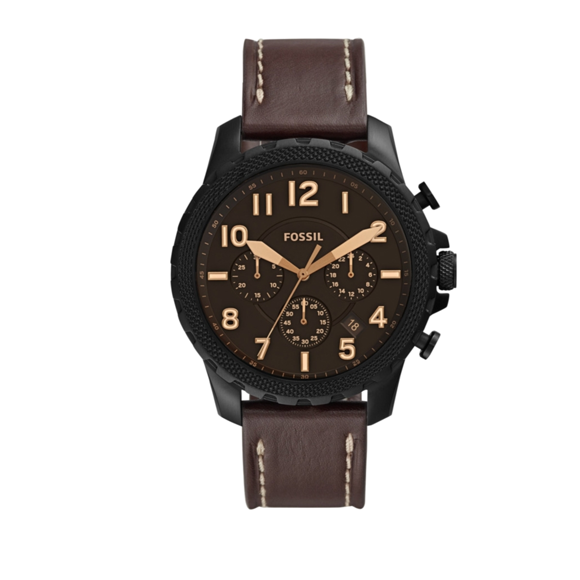 Fossil Bowman Chronograph Brown Dial Brown Leather Strap Watch for Men - FS5601 Watches Fossil   