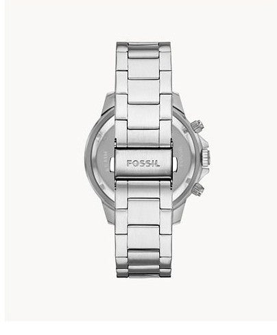 Fossil Bannon Multifunction Chronograph Silver Dial Silver Steel Strap Watch for Men - BQ2490 Watches Fossil   