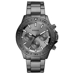 Fossil Bannon Multifunction Chronograph Grey Dial Gray Steel Strap Watch for Men - BQ2491 Watches Fossil   