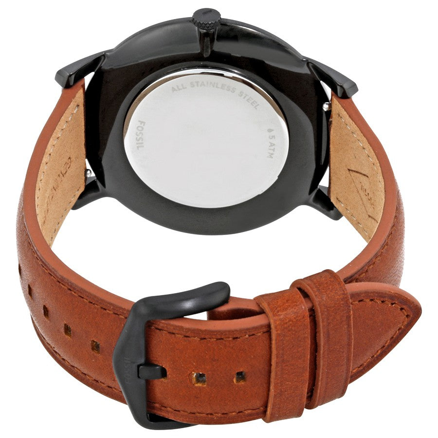 Fossil The Minimalist Black Dial Brown Leather Strap Watch for Men - FS5305 Watches Fossil   