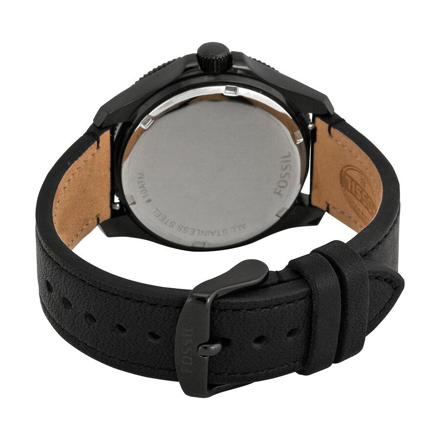 Fossil Cecile Multifunction Black Dial Black Leather Strap Watch for Men - AM4523 Watches Fossil   