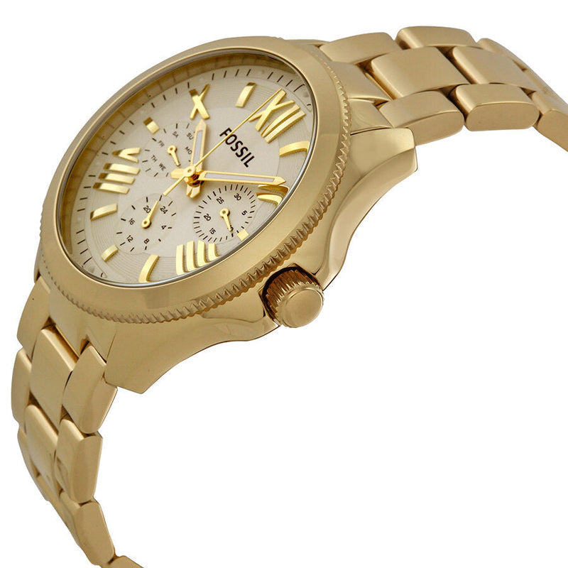 Fossil Cecile Multifunction Champagne Dial Gold Steel Strap Watch for Women - AM4510 Watches Fossil   