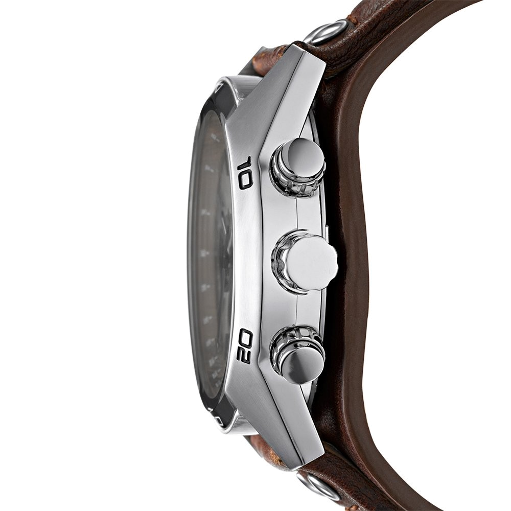 Fossil Coachman Chronograph Silver Dial Brown Leather Strap Watch for Men - CH2565 Watches Fossil   