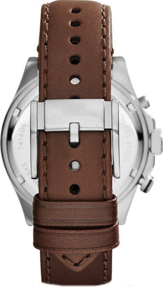 Fossil Wakefield Chronograph White Dial Brown Leather Strap Watch for Men - CH2943 Watches Fossil   