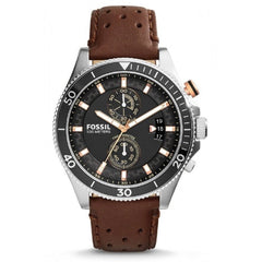 Fossil Wakefield Black Dial Brown Leather Strap Watch for Men - CH2944 Watches Fossil   