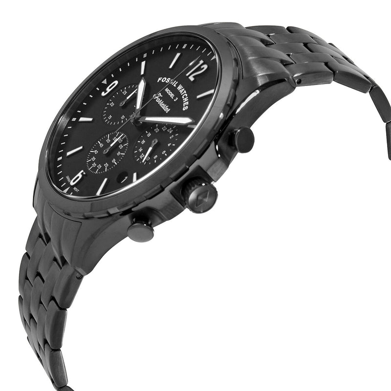 Fossil Forrester Chronograph Black Dial Grey Steel Strap Watch for Men - FS5606 Watches Fossil   