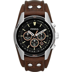 Fossil Coachman Chronograph Black Dial Brown Leather Strap Watch for Men - CH2891 Watches Fossil   