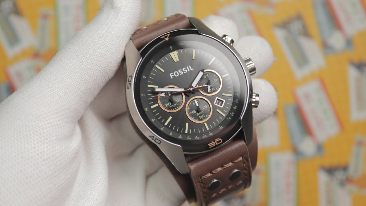 Fossil Coachman Chronograph Black Dial Brown Leather Strap Watch for Men - CH2891 Watches Fossil   