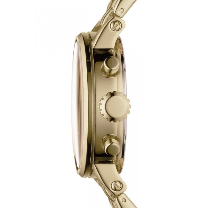 Fossil Boyfriend Chronograph Gold Dial Gold Steel Strap Watch for Women - ES2197 Watches Fossil   