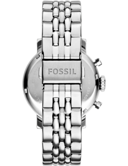 Fossil Boyfriend Chronograph Silver Dial Silver Steel Strap Watch for Women - ES2198 Watches Fossil   