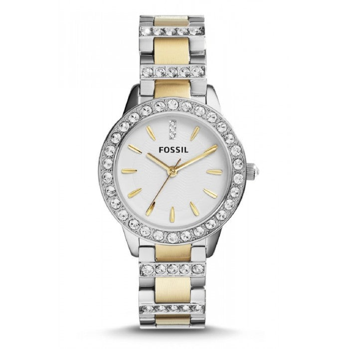 Fossil Jesse White Dial Two Tone Steel Strap Watch for Women - ES2409 Watches Fossil   