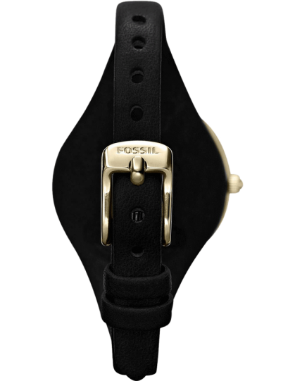 Fossil Georgia Black Dial Black Leather Strap Watch for Women - ES3148 Watches Fossil   