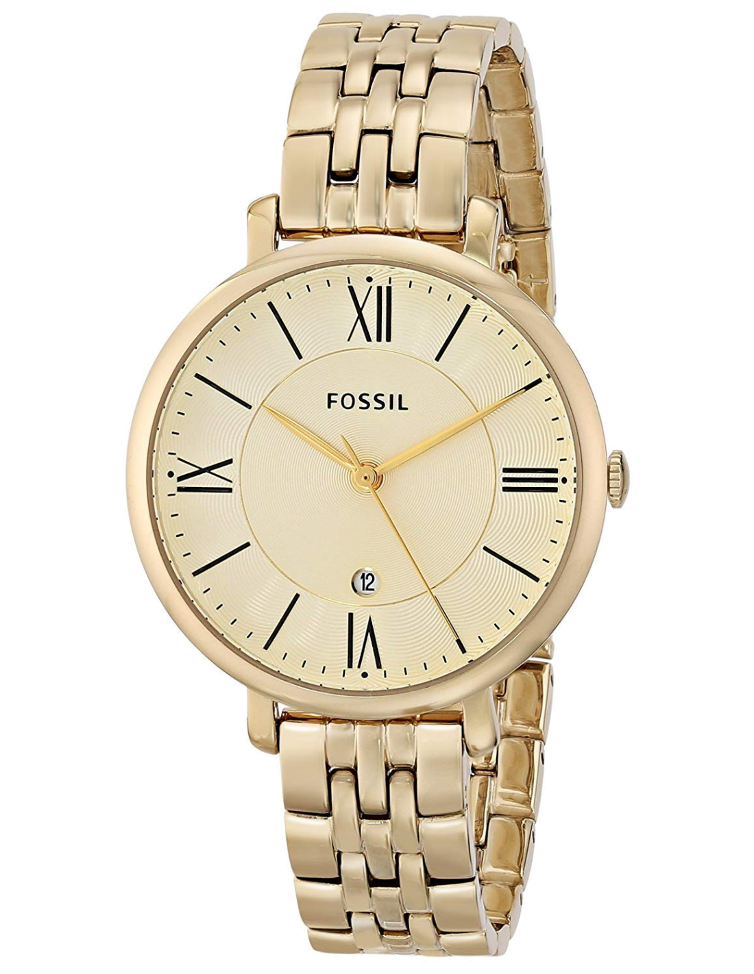 Fossil Jacqueline White Dial Gold Steel Strap Watch for Women - ES3434 Watches Fossil   