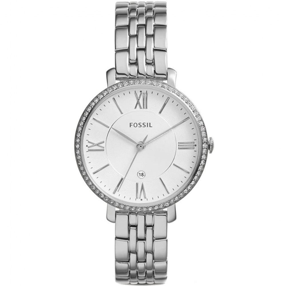 Fossil Jacqueline White Dial Silver Steel Strap Watch for Women - ES3631 Watches Fossil   