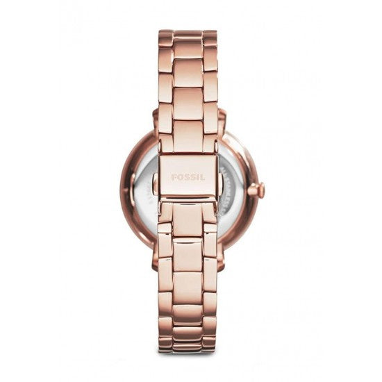 Fossil Jacqueline Day Date Rose Gold Dial Rose Gold Steel Strap Watch for Women - ES3665 Watches Fossil   