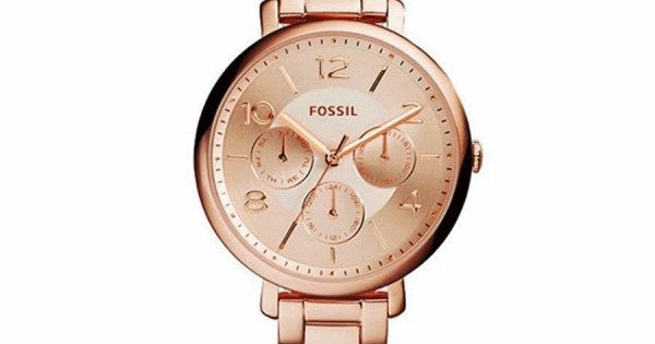 Fossil Jacqueline Day Date Rose Gold Dial Rose Gold Steel Strap Watch for Women - ES3665 Watches Fossil   