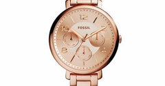 Fossil Jacqueline Day Date Rose Gold Dial Rose Gold Steel Strap Watch for Women - ES3665 Watches Fossil   