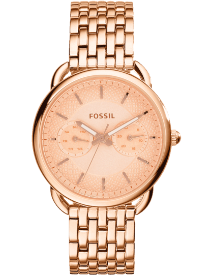 Fossil Tailor Rose Gold Dial Rose Gold Stainless Steel Strap Watch for Women - ES3713 Watches Fossil   