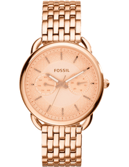 Fossil Tailor Rose Gold Dial Rose Gold Stainless Steel Strap Watch for Women - ES3713 Watches Fossil   