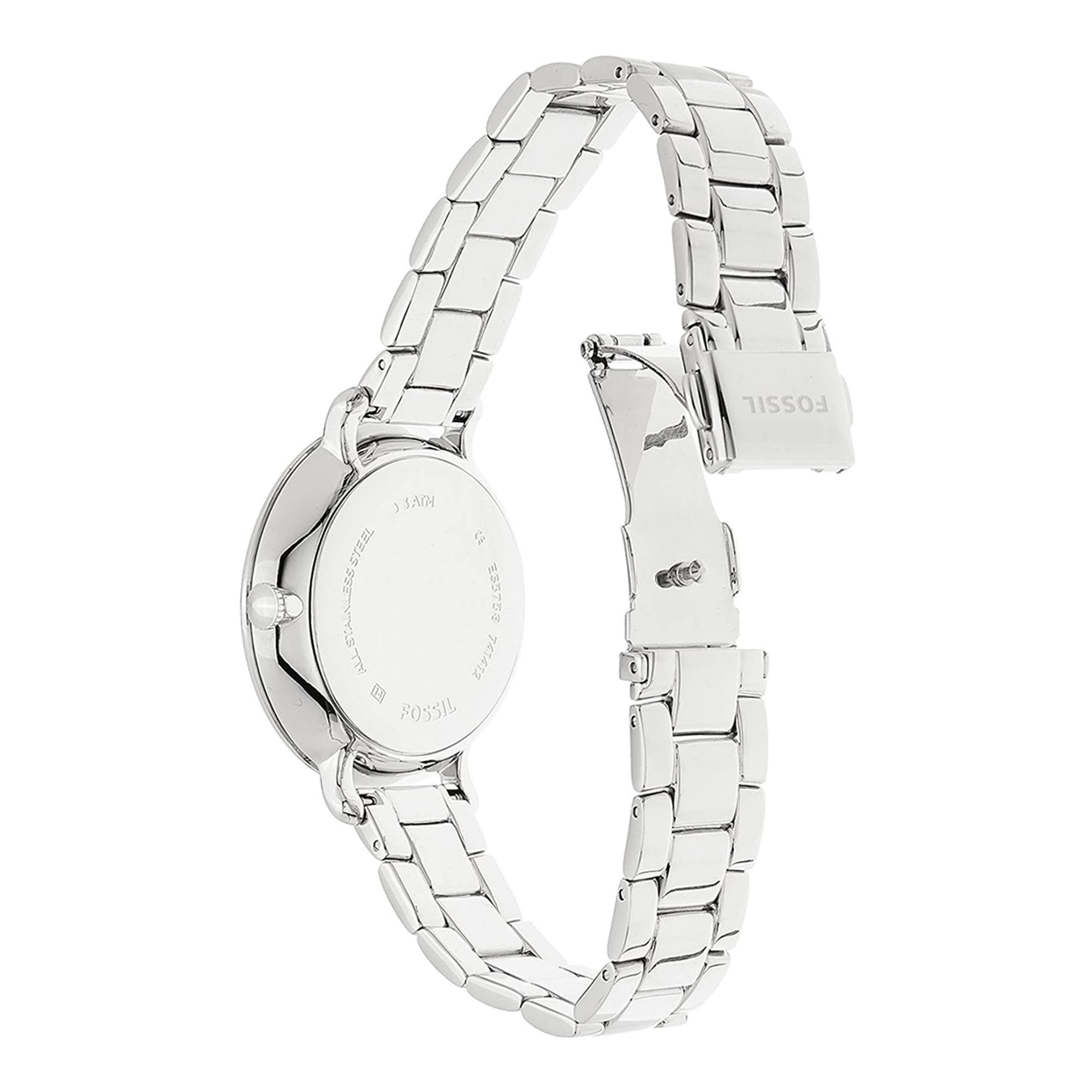 Fossil Jacqueline Multifunction White Dial Silver Steel Strap Watch for Women - ES3738 Watches Fossil   