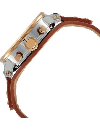 Fossil Boyfriend Chronograph White Dial Brown Leather Strap Watch for Women - ES3837 Watches Fossil   