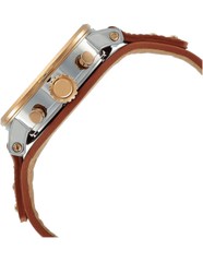 Fossil Boyfriend Chronograph White Dial Brown Leather Strap Watch for Women - ES3837 Watches Fossil   