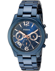 Fossil Perfect Boyfriend Multifunction Blue Dial Blue Steel Strap Watch for Women - ES4093 Watches Fossil   