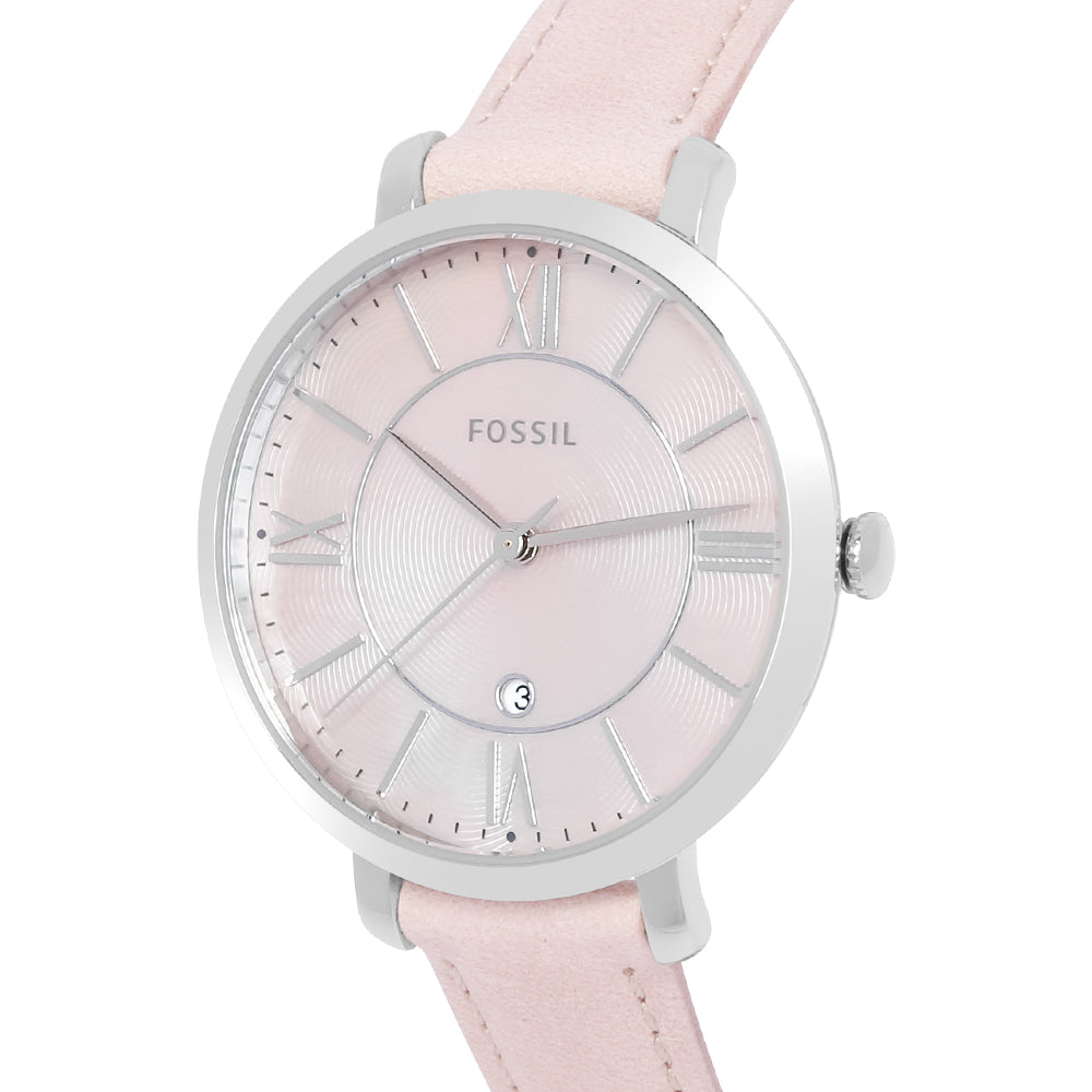 Fossil Jacqueline Blush Mother of Pearl Dial Pink Leather Strap Watch for Women - ES4151 Watches Fossil   