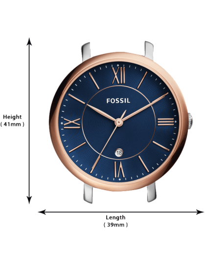 Fossil Jacqueline Three Hand Date Luggage Blue Dial Brown Leather Strap Watch for Women - ES4274 Watches Fossil   