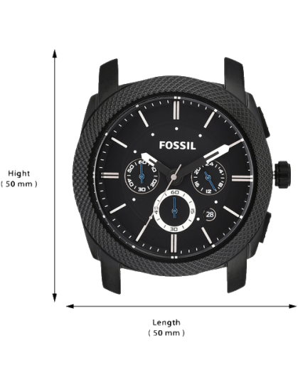 Fossil Machine Chronograph Black Dial Black Silicone Strap Watch for Men - FS4487 Watches Fossil   