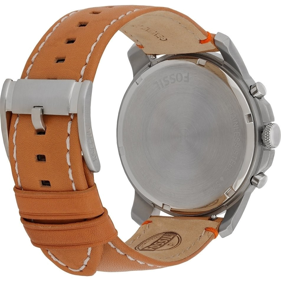 Fossil Grant Chronograph Green Dial Brown Leather Strap Watch for Men - FS4918 Watches Fossil   