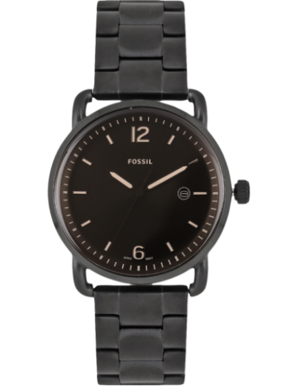 Fossil The Commuter Brown Dial Black Steel Strap Watch for Men - FS5277 Watches Fossil   