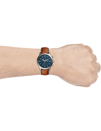 Fossil Townsman Chronograph Blue Dial Brown Leather Strap Watch for Men - FS5279 Watches Fossil   