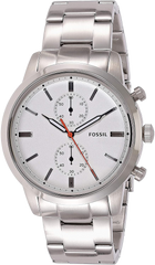 Fossil Townsman White Dial Silver Steel Strap Watch for Men - FS5346 Watches Fossil   