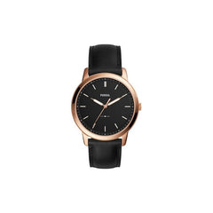 Fossil The Minimalist Black Dial Black Leather Strap Watch for Men - FS5376 Watches Fossil   