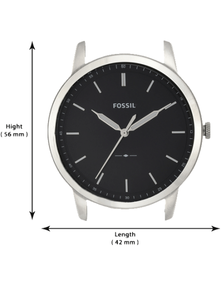 Fossil The Minimalist Three Hand Black Dial Black Leather Strap Watch for Men - FS5398 Watches Fossil   