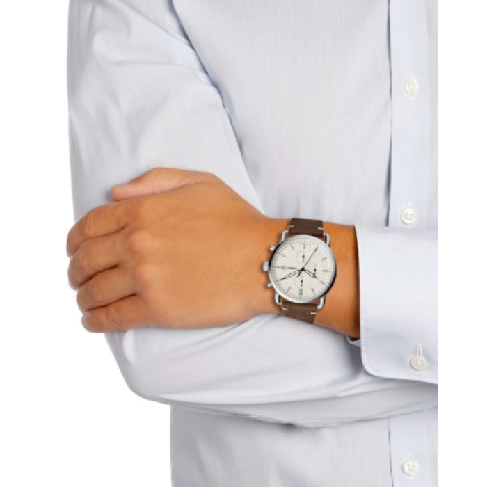 Fossil The Commuter White Dial Brown Leather Strap Watch for Men - FS5402 Watches Fossil   