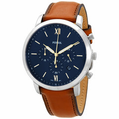 Fossil Neutra Chronograph Blue Dial Brown Leather Strap Watch for Men - FS5453 Watches Fossil   