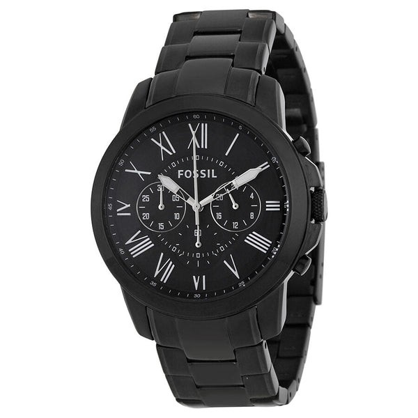 Fossil Grant Chronograph Black Dial Black Steel Strap Watch for Men - FS4832 Watches Fossil   