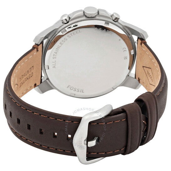 Fossil Grant Chronograph Beige Dial Brown Leather Strap Watch for Men - FS4735 Watches Fossil   