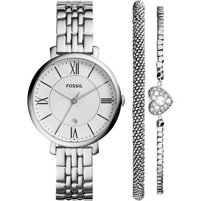 Fossil Jacqueline White Dial Silver Steel Strap Watch for Women - ES3920 Watches Fossil   