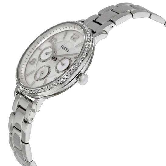 Fossil Jacqueline Multi-Function Mother of Pearl Dial Silver Steel Strap Watch for Women - ES3755 Watches Fossil   