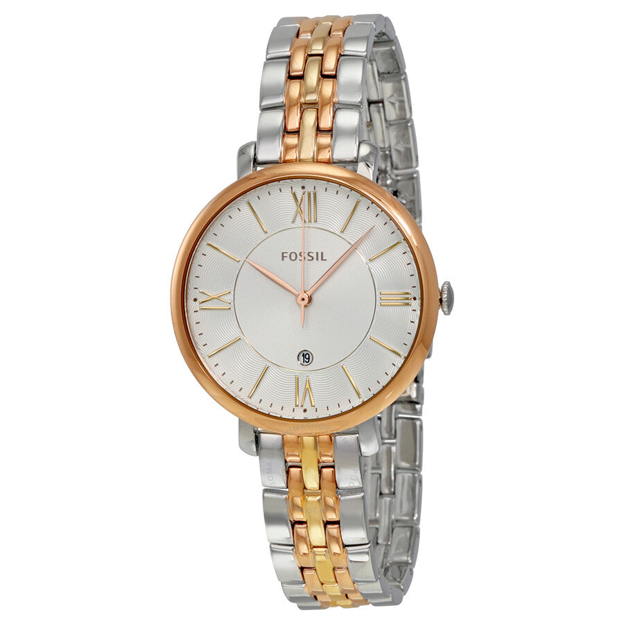 Fossil Jacqueline White Dial Two Tone Steel Strap Watch for Women - ES3844 Watches Fossil   