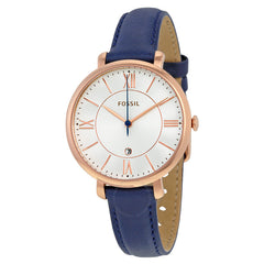 Fossil Jacqueline White Dial Blue Leather Strap Watch for Women - ES3843 Watches Fossil   