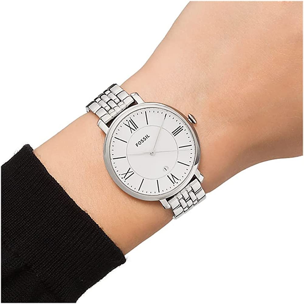 Fossil Jacqueline White Dial Silver Steel Strap Watch for Women - ES3433 Watches Fossil   