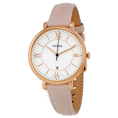 Fossil Jacqueline White Dial Pink Leather Strap Watch for Women - ES3988 Watches Fossil   