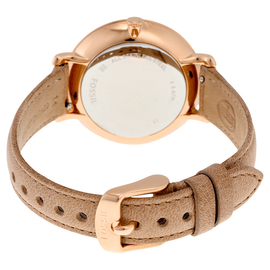 Fossil Jacqueline White Dial Sand Leather Strap Watch for Women - ES3487 Watches Fossil   